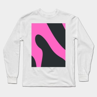 Boho abstract gray and pink pastel swirl pattern Long Sleeve T-Shirt